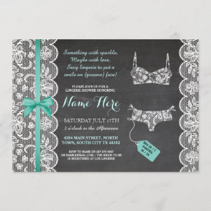 Lingerie Shower Invite Mint Bridal Party Lace