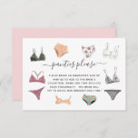 Lingerie Shower Panty Party Enclosure Card<br><div class="desc">Featuring an assortment of watercolor lingerie. Add the bride's sizing to the back of the card. Include this enclosure card with your lingerie bridal shower invitation. Add your custom wording to this design by using the "Edit this design template" boxes on the right-hand side of the item, or click the...</div>