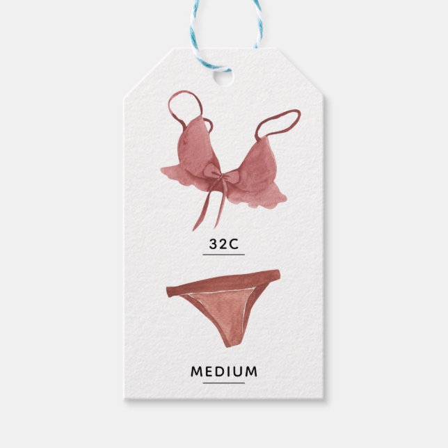 Lingerie Size Gift Tags (Front)