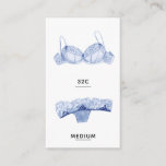 Lingerie Size Insert Card<br><div class="desc">Lingerie insert card featuring feminine blue bra and panties. Customise with the bride's undergarment measurements. Great to enclose with bachelorette party invitations to ask the girls to bring the bride something special for the honeymoon.</div>