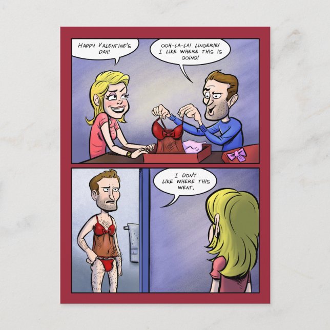 Lingerie Valentine Holiday Postcard (Front)