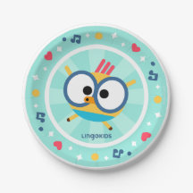 Lingokids Party Paper Plates with Billy
