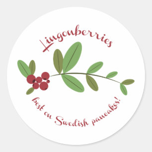 Lingonberries Classic Round Sticker