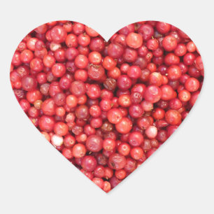 Lingonberry background heart sticker