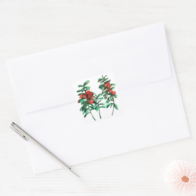 Lingonberry Square Sticker (Envelope)