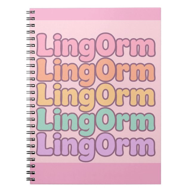Lingorm Kawaii Bubble Letter Notebook (Front)