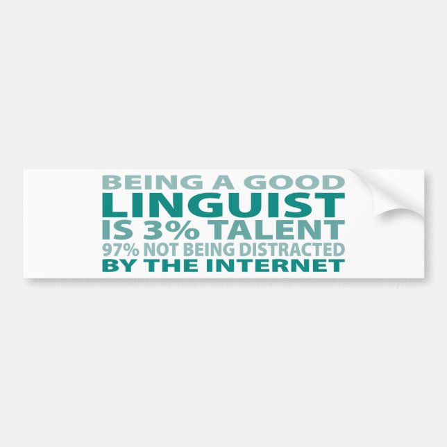 Linguist 3% Talent Bumper Sticker (Front)