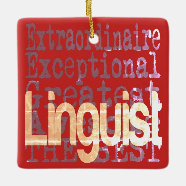 Linguist Extraordinaire Ceramic Ornament (Front)