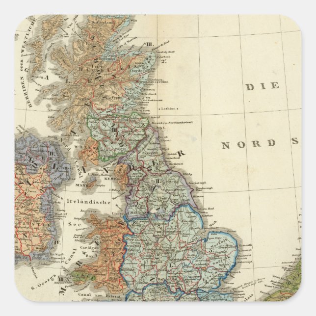 Linguistic map of British Isles Square Sticker (Front)