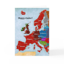 Linguistic Map of Europe: Easter Greeting Card