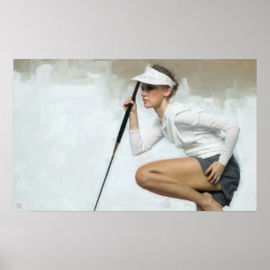 Lining Up A Putt - Golf Canvas Art Print