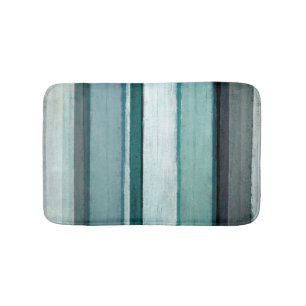 'Link' Teal and Grey Abstract Art Bath Mat