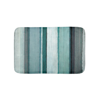 'Link' Teal and Grey Abstract Art Bath Mat