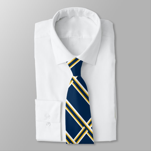 Linked Blue and Gold Tie (Tied)
