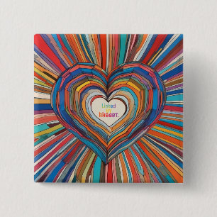 Linked by Heart 15 Cm Square Badge