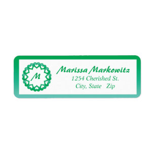 Linked by Love Green Return Address Labels