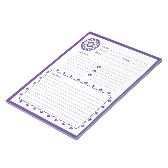 Linked by Love Recipe Notepad - Blue (Angled)