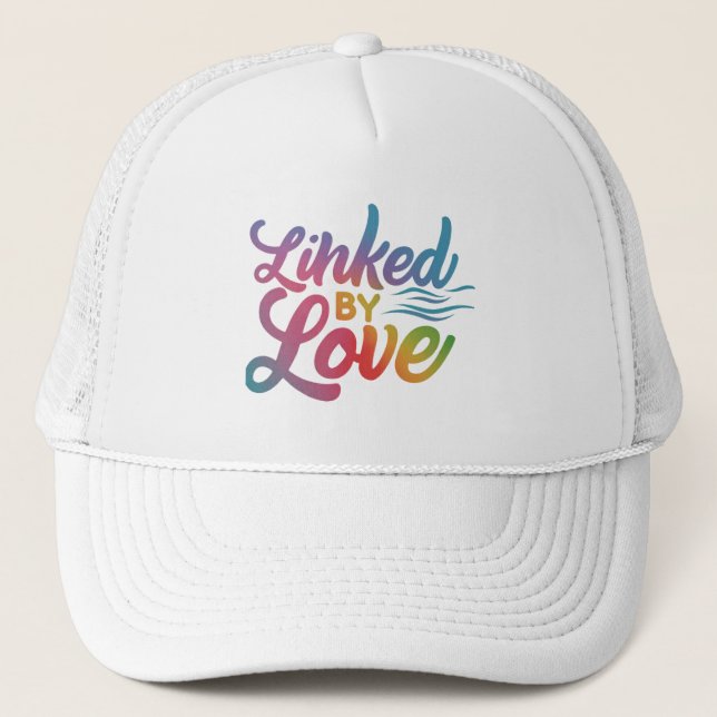 Linked by love Trucker Hat (Front)