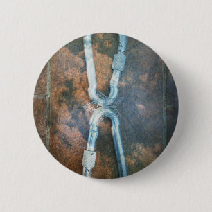 Linked Carabiners Art Print 6 Cm Round Badge