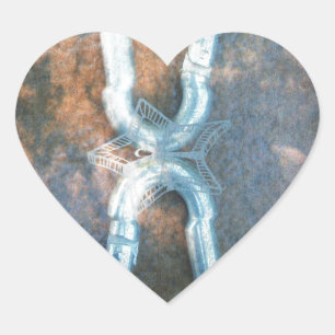 Linked Carabiners Art Print Heart Sticker