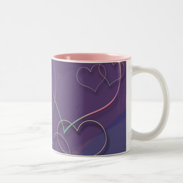 Linked Hearts by Fran Hogan ceramic mug (Right)