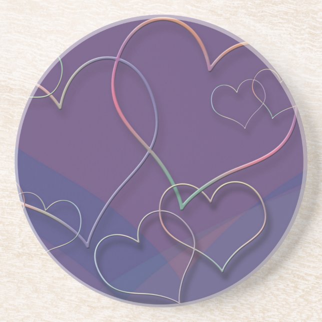 Linked Hearts Sandstone coaster (Front)