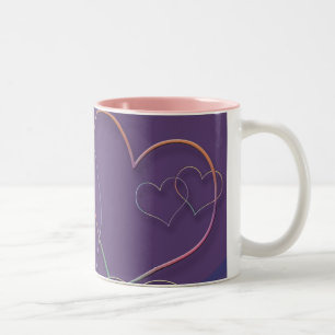 Linked Hearts Two-Tone Coffee Mug