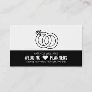 Linked Wedding Rings Design, Wedding Event Planner Business Card