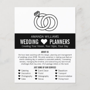 Linked Wedding Rings Design, Wedding Event Planner Flyer