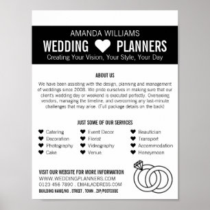 Linked Wedding Rings Design, Wedding Event Planner Poster