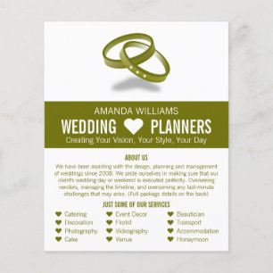 Linked Wedding Rings, Wedding Event Planner Advert Flyer