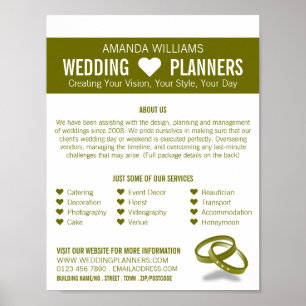 Linked Wedding Rings, Wedding Event Planner Advert Poster