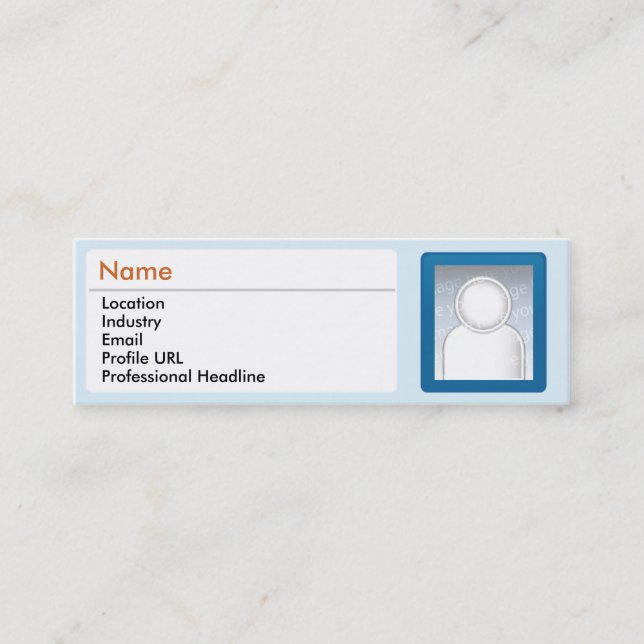 LinkedIn - Skinny Mini Business Card (Front)