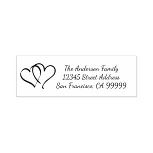 Linking Hearts - Self Inking Address Stamp