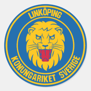 Linköping Round Emblem Classic Round Sticker