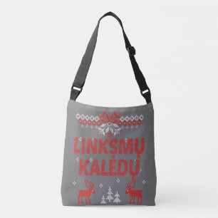Linksmu Kaledu Lithuanian Merry Christmas Gift Crossbody Bag