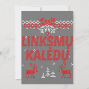 Linksmu Kaledu Lithuanian Merry Christmas Gift Invitation