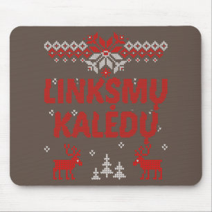 Linksmu Kaledu Lithuanian Merry Christmas Gift Mouse Mat