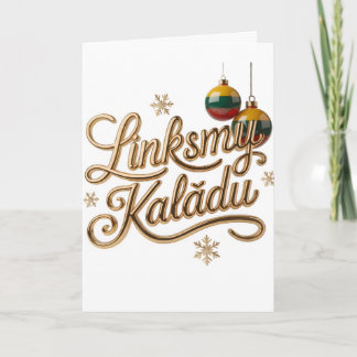 Linksmų Kalėdų | Lithuanian Merry Christmas Gold S Card