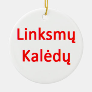 linksmy kaledy  ceramic tree decoration