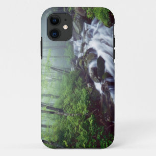 Linn Cove Creek cascading through foggy iPhone 11 Case