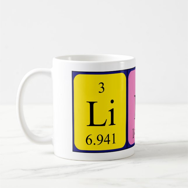 Linn periodic table name mug (Left)