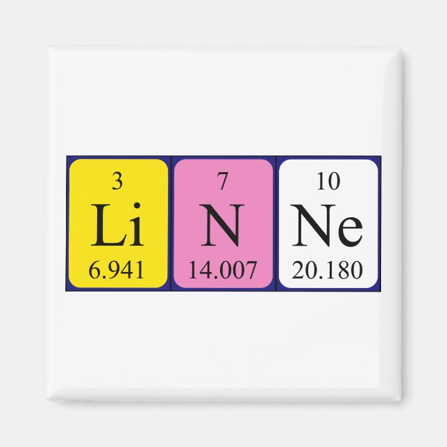 Linne periodic table name magnet (Front)