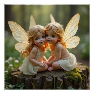 Linny & Lane Baby Fairies Poster