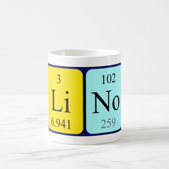 Lino periodic table name mug (Center)