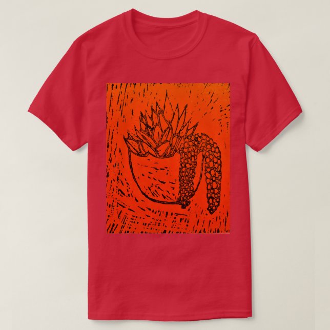 lino printed succulent 4 T-Shirt (Design Front)