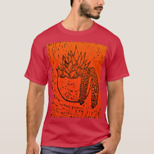 lino printed succulent 4 T-Shirt