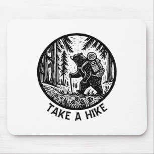 Linocut Hiking Mouse Mat