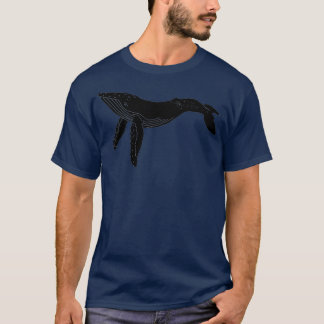 Linocut humpback whale T-Shirt