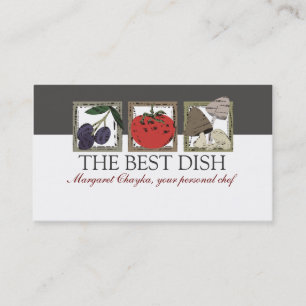 linoleum cut Italian cooking food chef business... Business Card